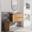 30" Wall Mount Bathroom Vanity, Soft Close Drawer, Imitative Oak Wholeness Vanity Mount, Ornament