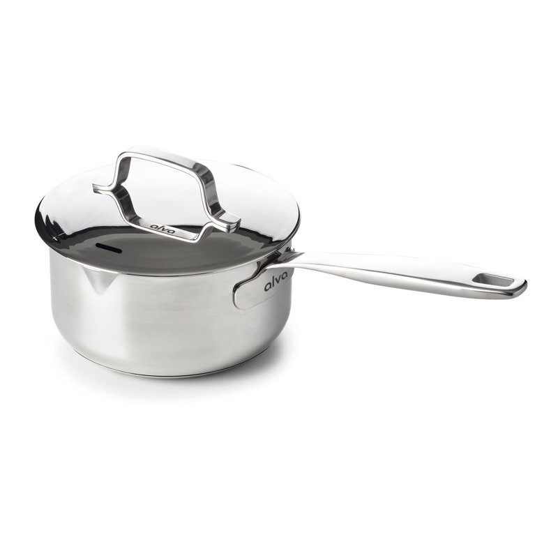 Alva Maestro 2 Qt Stainless Steel Non-Stick Saucier with Pour Spout