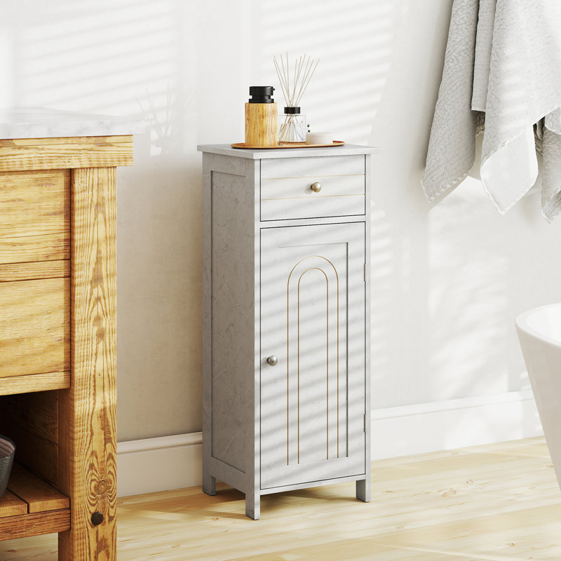 Freestanding Linen Cabinet, Gray