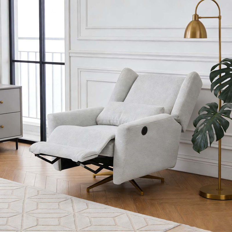 Fauteuil inclinable électrique pivotant, inclinable pivotant à 360 ° Boucle, Or, gris clair