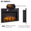FLAMME Freestanding Electric Fireplace Insert, Innsbruck, Black-481497725