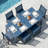 7-Piece HDPE Outdoor Dining Set 6 Armchairs And Dining Table With Umbrella Hole-1301426502