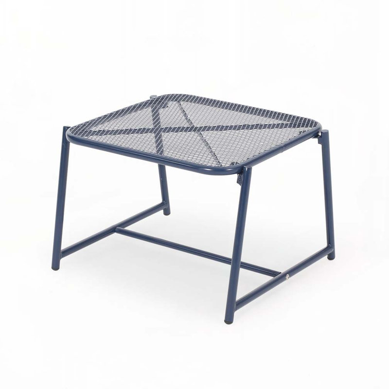 Table d'appoint de patio avec structure en métal, plateau rectangulaire, Marine