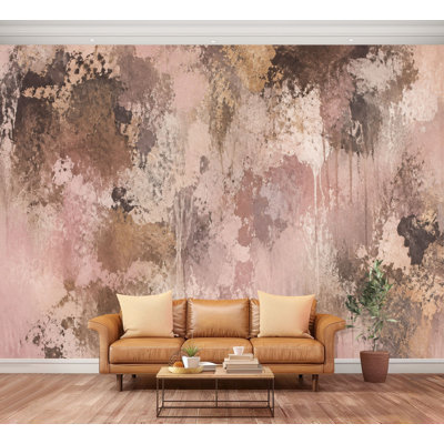 Wall Mural Peel and Stick Wallpaper Abstract Pink Gold Leopard Print Design Self-Adhesive Removable Contact Paper Wall Decor for Living Room Bedroom 100"H x 144"W