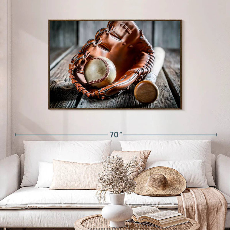 Baseball Basics, 46" X 31", Floating Frame Walnut