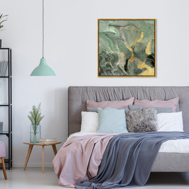 «Jade Cosmos», reproduction d'impression sur toile, Encadrement doré, H 30 po x l 30 po