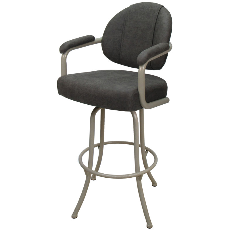 Tabouret de comptoir pivotant 26,00 po Gurtejveer, Beige, Brun