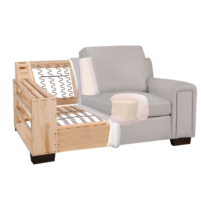 Fauteuil Edgmon, Cuir gris nuage