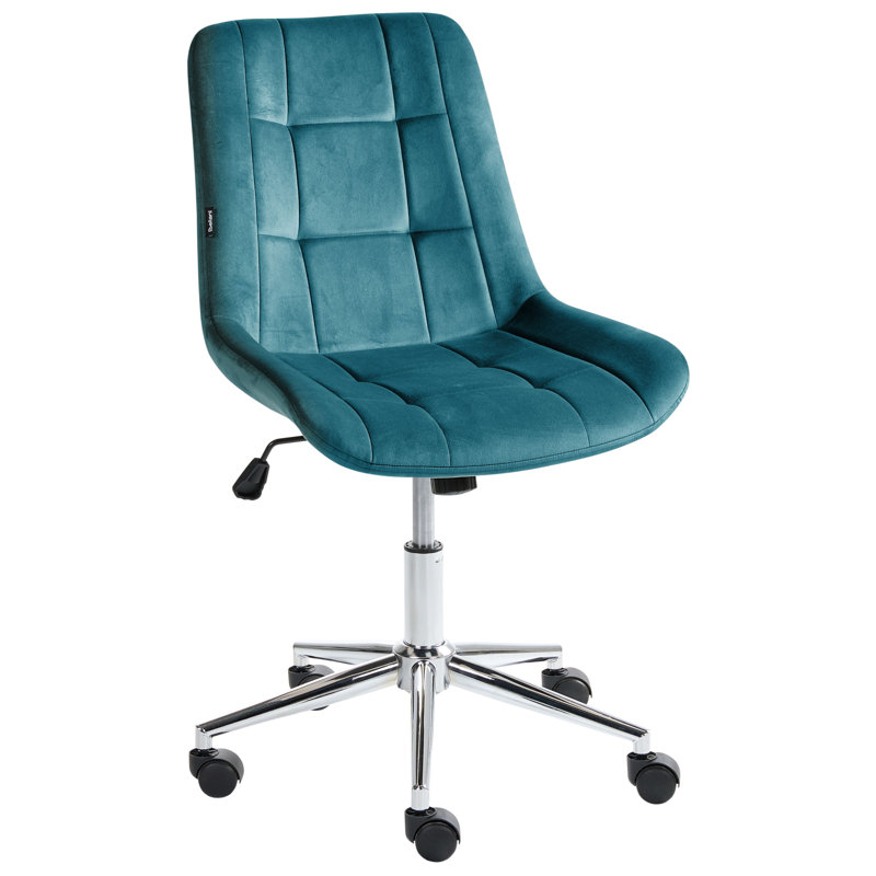 George Oliver Velvet Office Chair, Blue