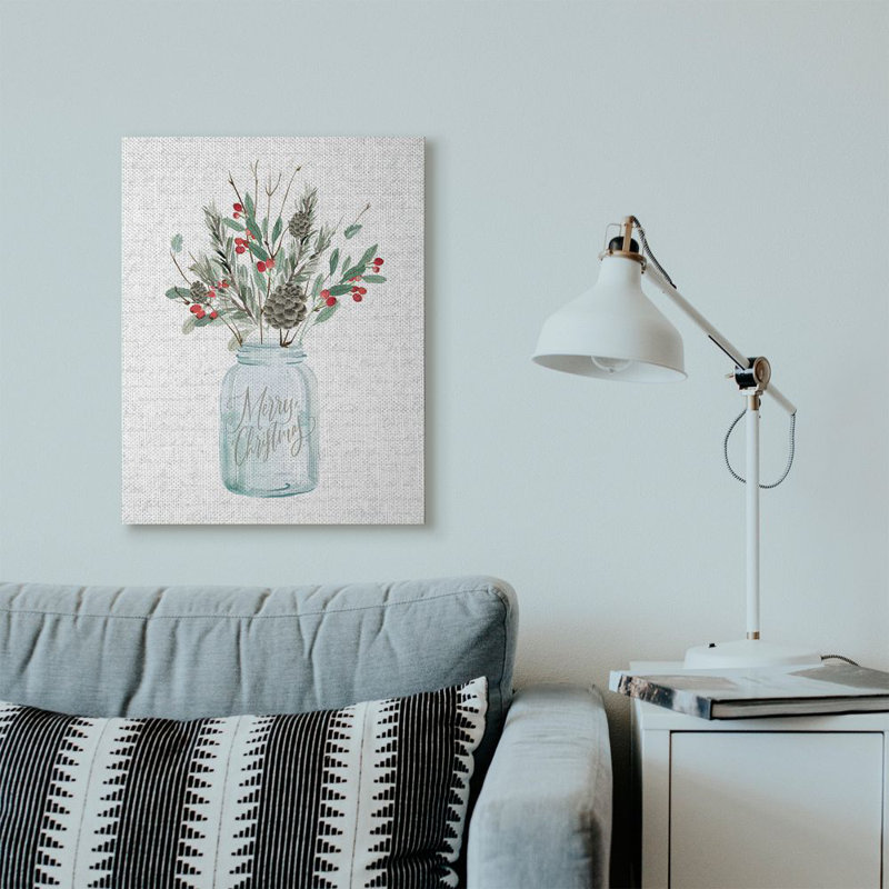 «Merry Christmas Foliage Jar», impression, Toile tendue, H 30 po x l 24 po