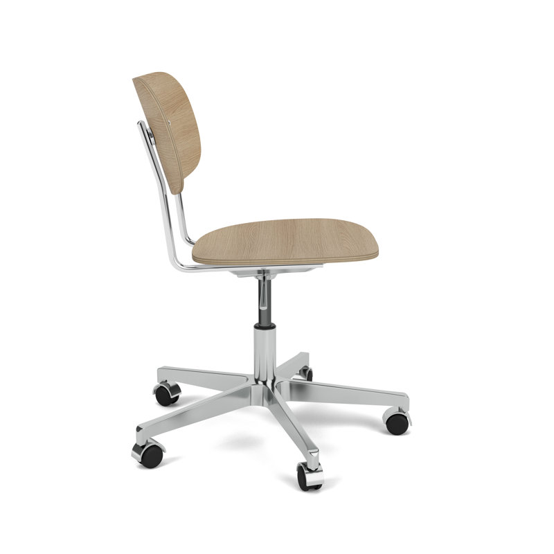 Co Swivel Task Chair, Natural Oak/Silver