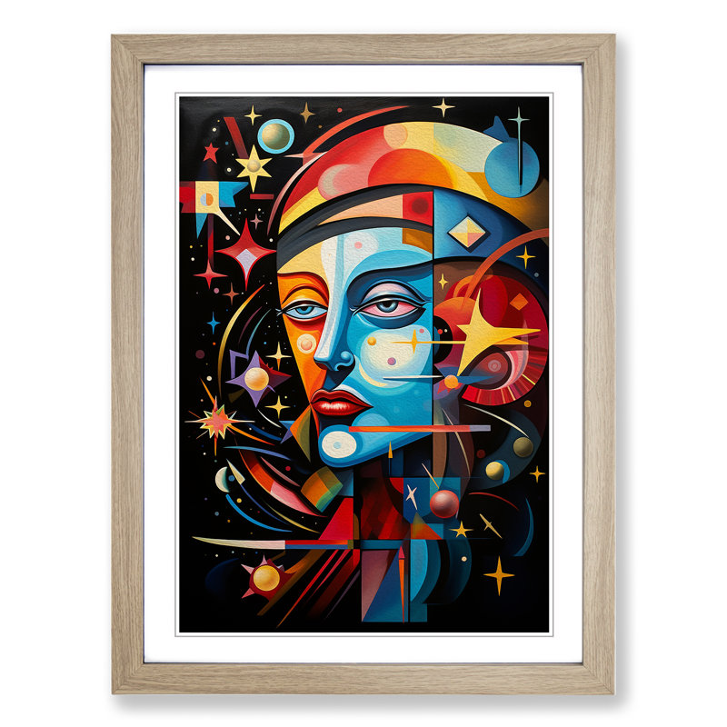 Single Picture Frame Print on Wood, Oak Framed, 46cm H x 34cm W