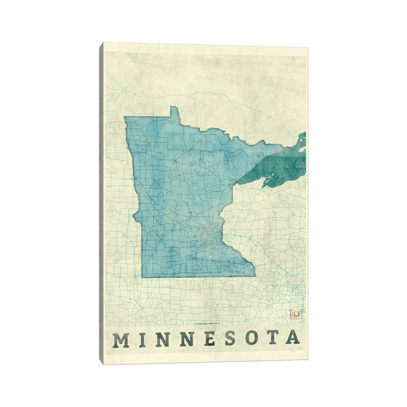 Minnesota Map by Hubert Roguski - Wrapped Canvas Painting, 101.6 cm H x 66.04 cm W x 3.175 cm D