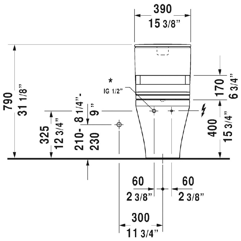 DuraStyle Dual Flush Toilet (Seat Not Included)