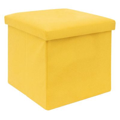 Rowel 38cm Wide Square Solid Colour Footstool Ottoman with Storage