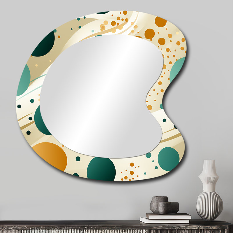 Miroir mural multicolore Mid-Century, 27 po x 27 po