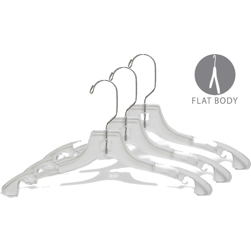 Cintre supérieur en plastique 14 "pour enfants pour jupe / pantalons, 100