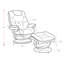 Fauteuil pivotant inclinable manuel en cuir avec repose-pieds de 33,5 po de large Carolynn-202906458