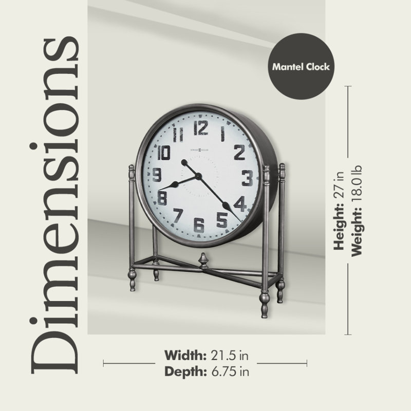 Très grande horloge de cheminée Childress
