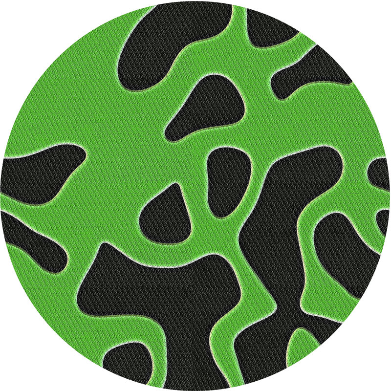 Vert abstrait Tapis décoratif, Rond 8 pi