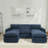 100" Chenille Sectional Couch With Two Ottomans-259962185
