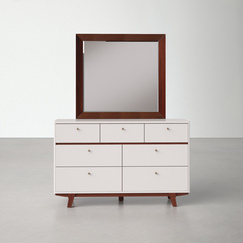 Lamar 56" W Solid and Manufactured Wood 7-Drawer Dresser