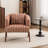 Mid Century Upholstered Arm Accent Chair with Solid Wood Legs-697083292