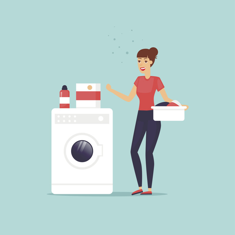 " Housewife Washing Clothes " by Sidop, 36" H x 36" W  