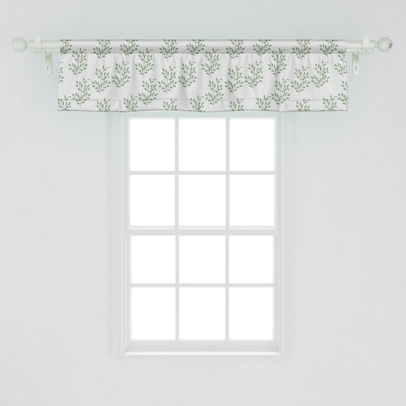 Ambesonne Floral Valance Pack of 2 Botanical Twig Branches Art Jade Green and Coconut, L 42 po x L 18 po
