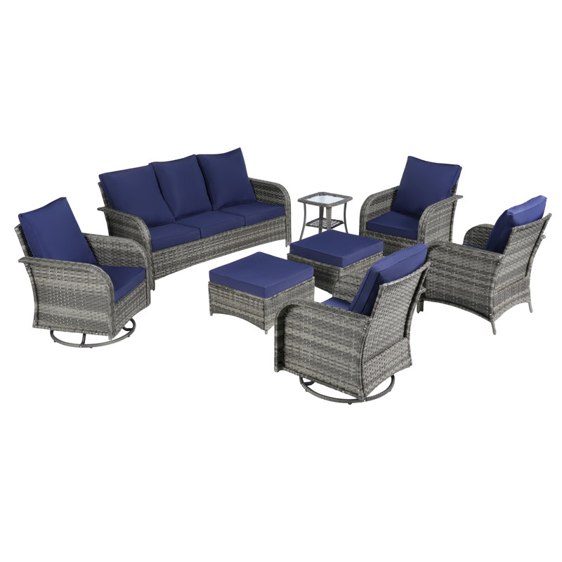 Ensemble de conversation pour 9 personnes, Bleu marine