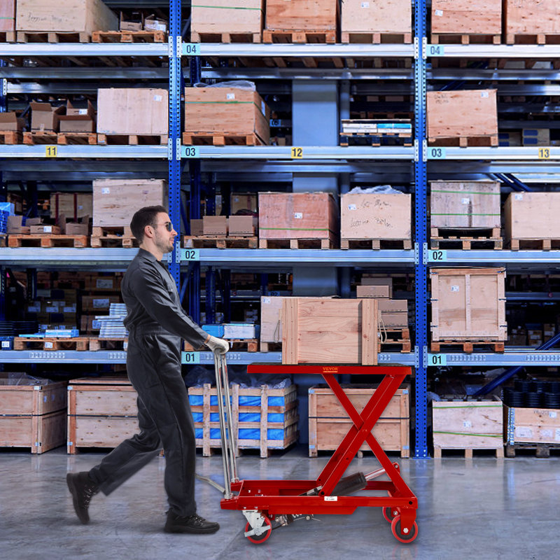 78.7cm H x 94cm W Utility Cart with Wheels, Red