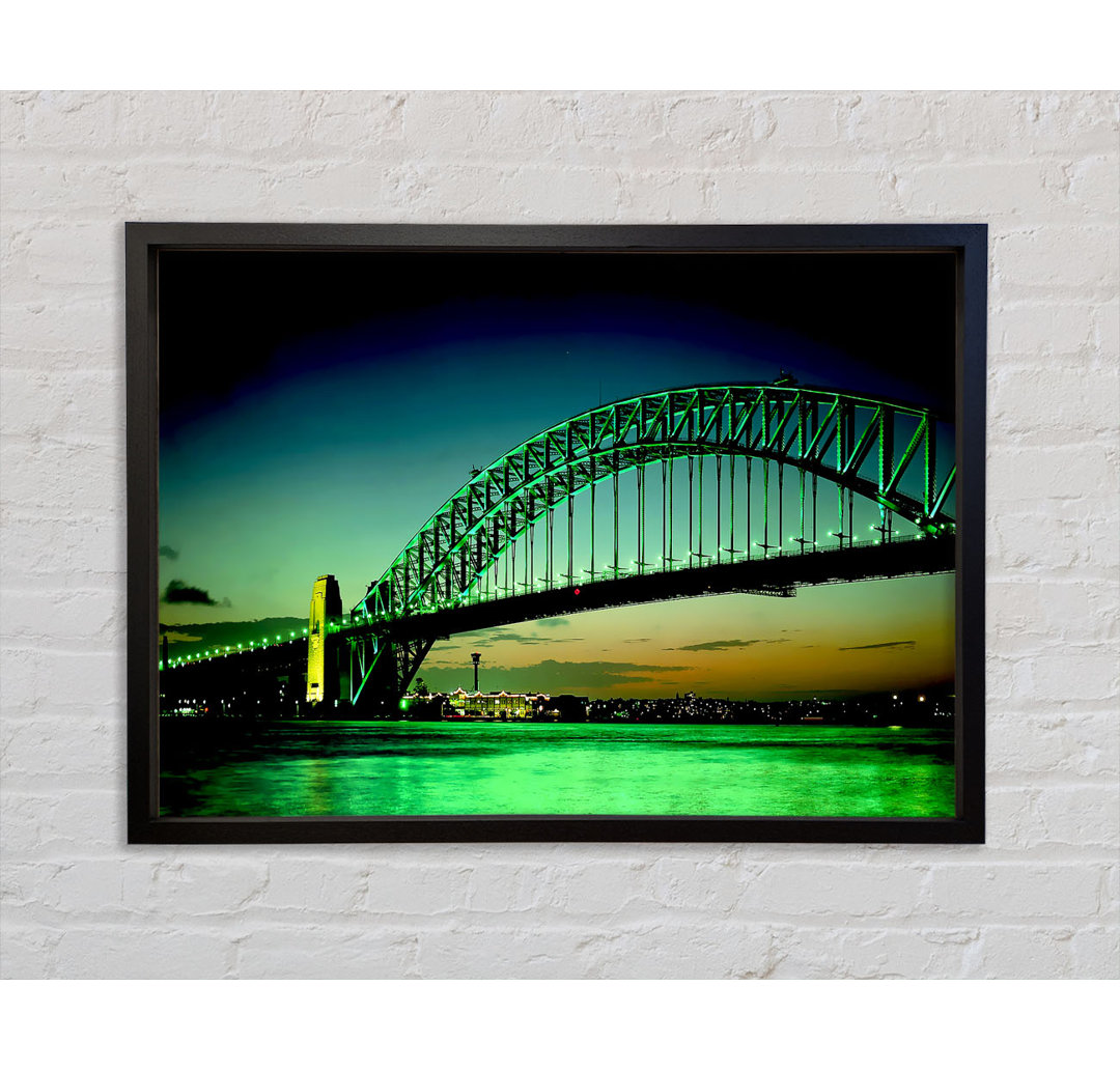 Sydney Harbour Bridge Green Cast - Einzelner Bilderrahmen Kunstdrucke auf Leinwand