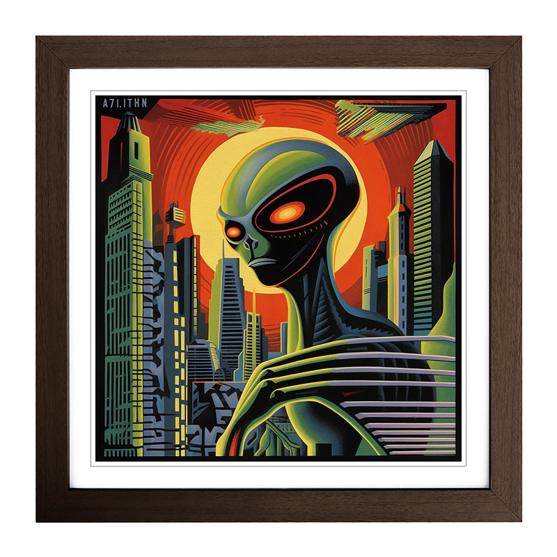 Single Picture Frame Print on Wood, Walnut