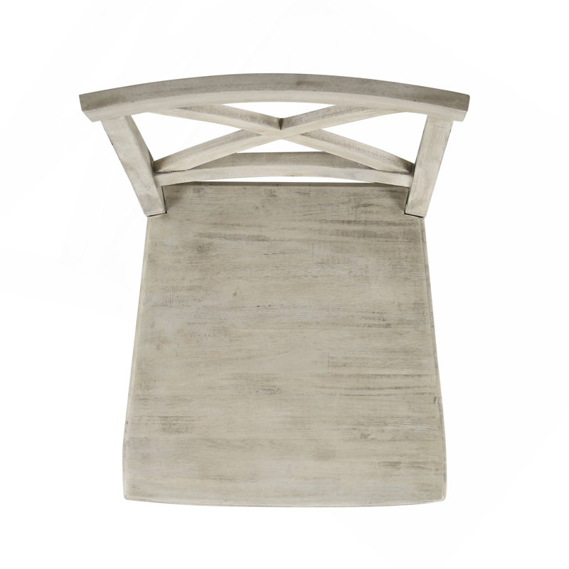 Chaises de salle à manger en bois d'acacia, gris clair délavé (ensemble de 2)