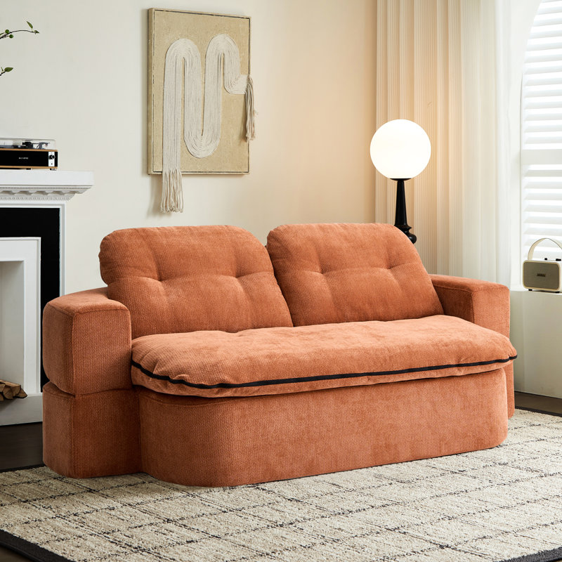 Lit convertible en velours côtelé, rembourrage en mousse, avec 2 coussins, instantanément, coussins hauts, design réfléchi, espace pour les petits espaces, rembourrage de style moderne et aucun assemblage requis, instantané