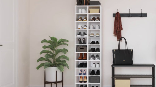 Shoe-In™ Large Space-saving Ecru Shoe Rack