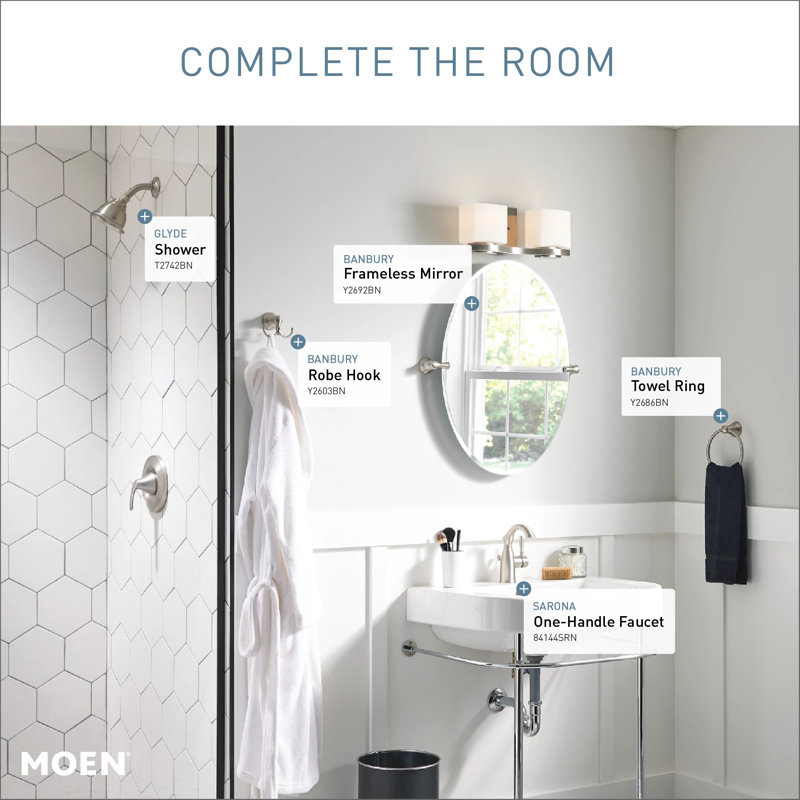 Glyde Shower Faucet Lever Handle with Posi-Temp, Brushed Nickel