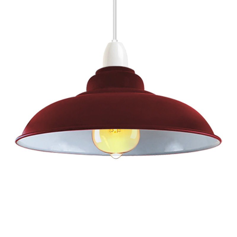 Genica Metal Bowl Lamp Shade ( Screw On ), Burgandy