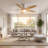 52 Inch Smart Ceiling Fan with Lights, Alexa Compatible, App & Remote Control, Dimmable LED, 3 Color Temps, 6 Speeds, Quiet DC Motor for Indoor Outdoor, White-129492915