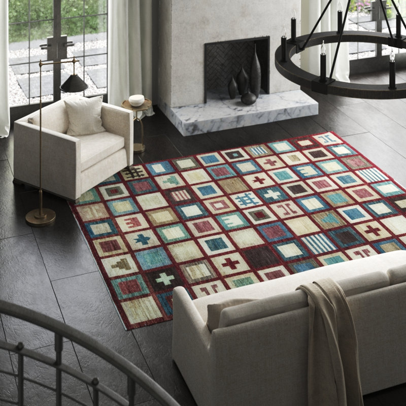 Pakistan Gabeh Wool Patchwork Area Rug