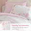 Ensemble de literie rose pour lit simple/simple XL, ensemble de chambre à coucher 4 pièces en microfibre avec nœud floral