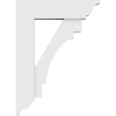 3"W x 16"D x 22"H Standard Merced Architectural Grade PVC Bracket with Traditional Ends