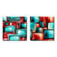 Philip - Ensemble de 2 collages carrés abstraits-101861476-101861478
