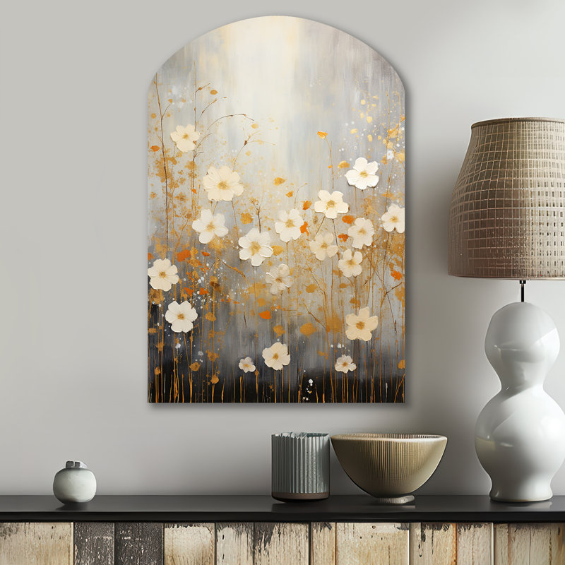 Myrtille - art mural cerisier en fleurs, sculpture murale asymétrique en métal, H 34 po x l 25 po