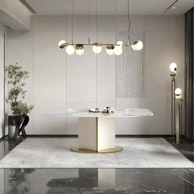 High-end rectangular sintered stone dining table