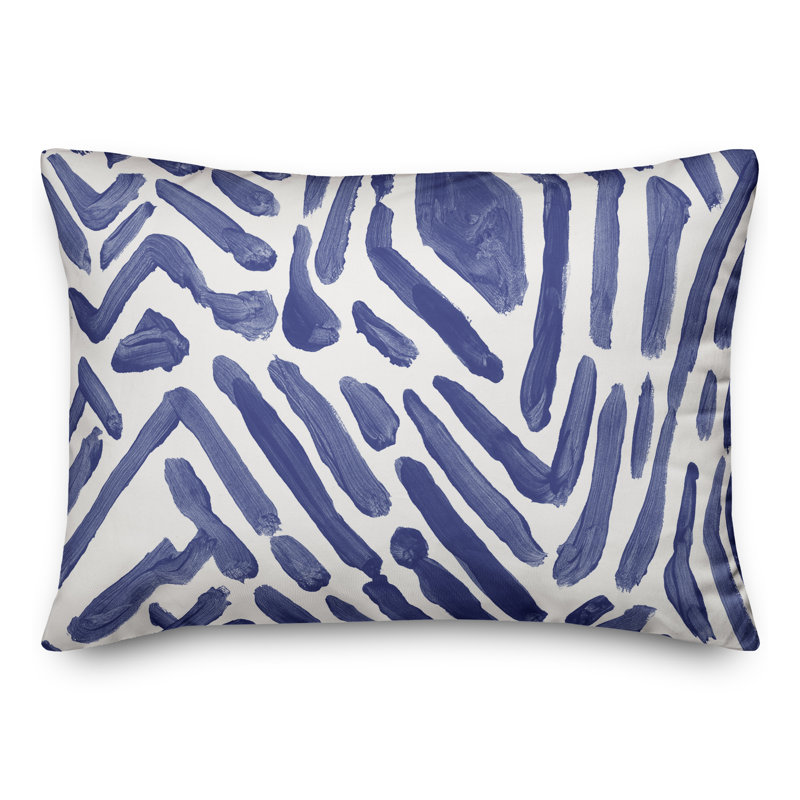 Coussin décoratif intérieur / extérieur en polyester , H 18 po x l 25 po, Bleu