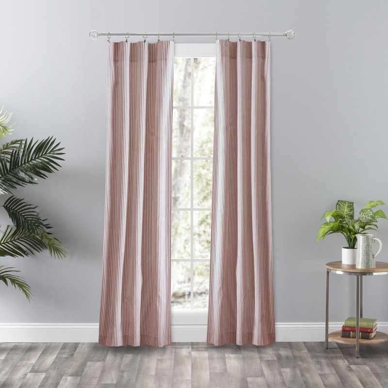 Charis Room Darkening Curtain Pair, Brick, 28" x 84"