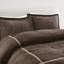 Édredon 7 pièces en velours côtelé brun, 1 édredon, 2 taies décoratives, 3 coussins décoratifs, chambre de luxe - style chic, glamour-124283904-124283905