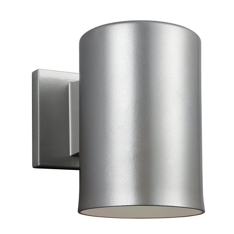 Outdoor Cylinders Small One Light Outdoor Wall Lantern from , 7.25" H x 5.13" W x 5.13" D, Silver, No