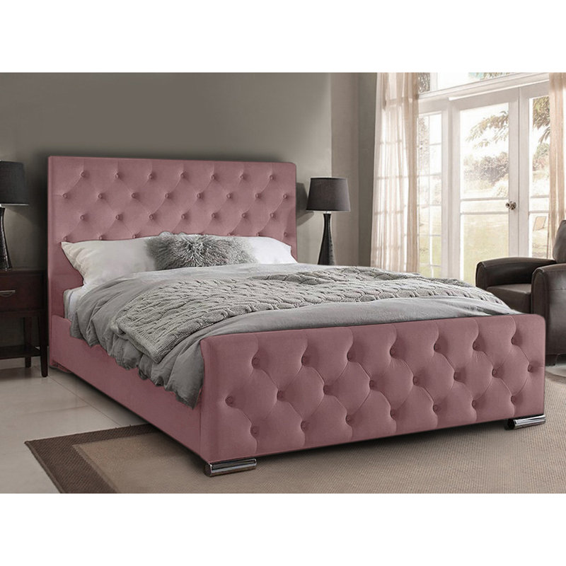 Carlos Upholstered Bed Frame, Lilac, Super King (6')